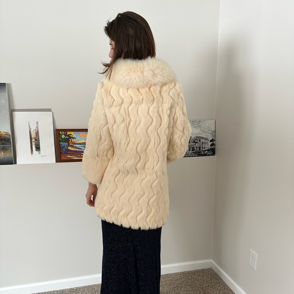 Natural Faux Fur Coat Jacket - Picture 3 of 4